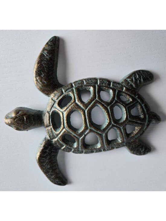 Other - Sea Turtle Figurine Rustic Cast Iron Nautical Coastal Wall Plaque Beach Decor